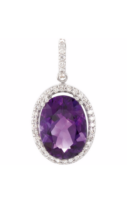 14K White Gold Gemstone Necklace