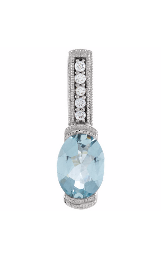 14K White Gold Gemstone Necklace