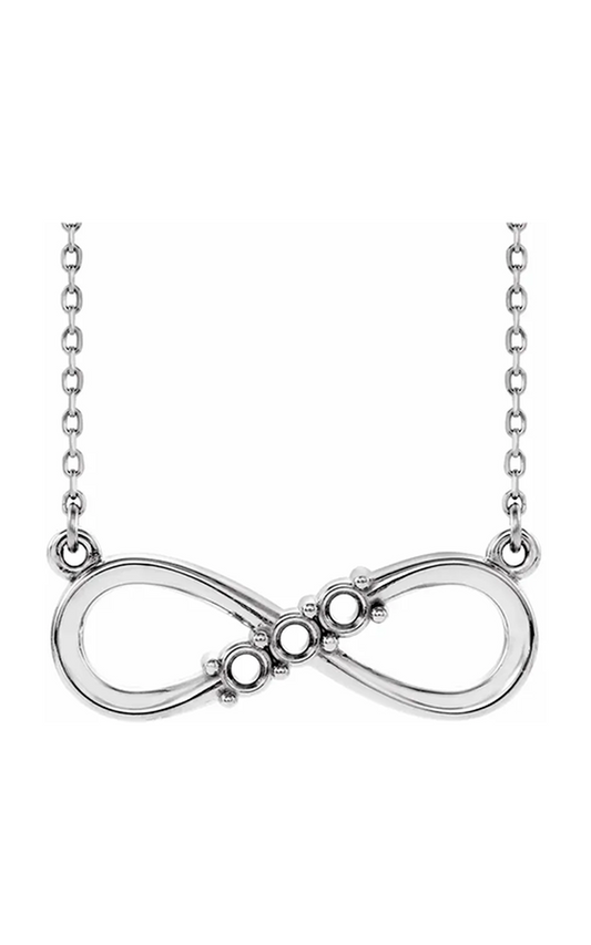 14K White Gold Gemstone Necklace