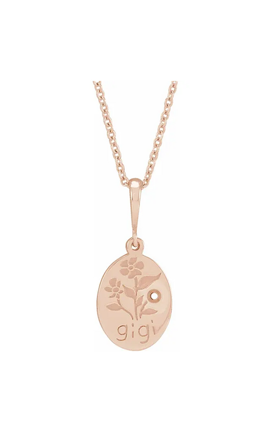 14K Rose Gold Gemstone Necklace