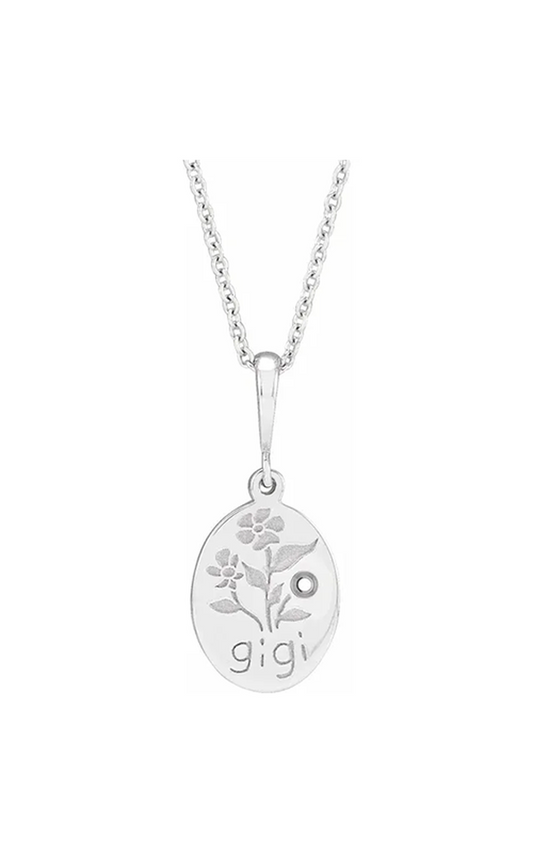14K White Gold Gemstone Necklace