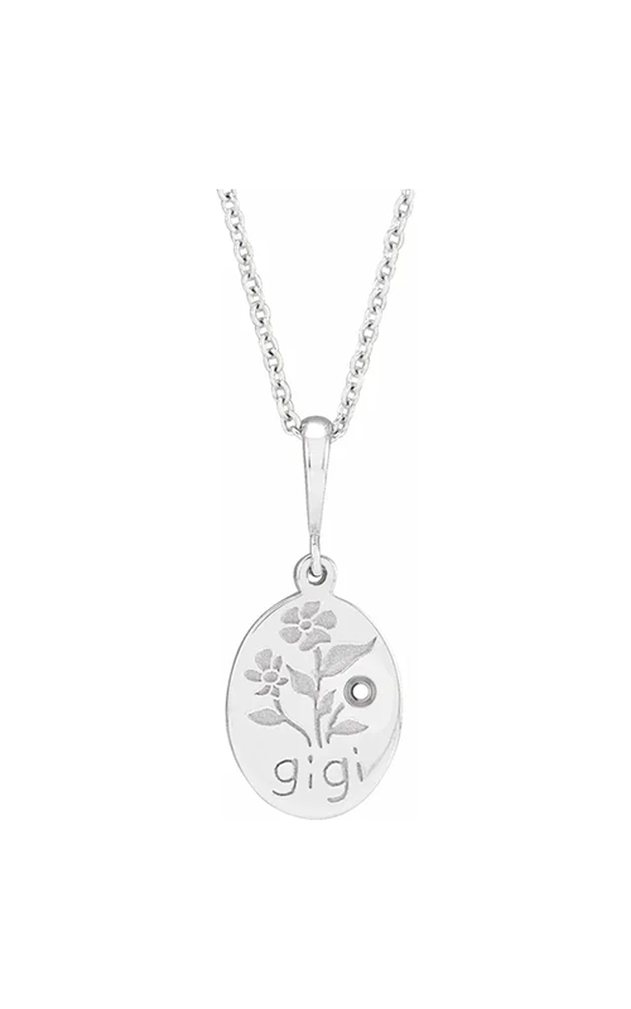 14K White Gold Gemstone and Pendant Necklace
