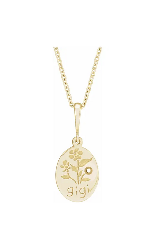14K Yellow Gold Gemstone Necklace