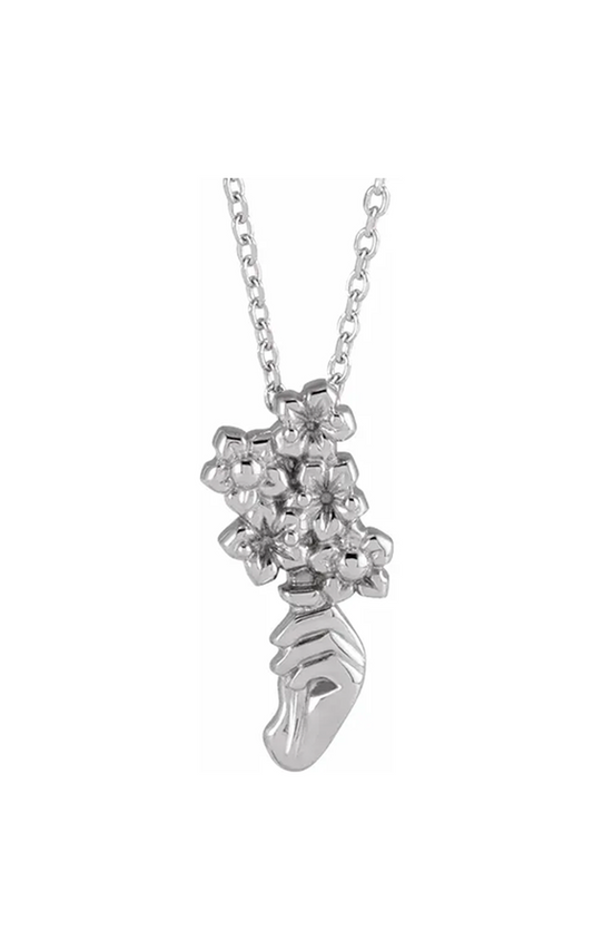 14K White Gold Gemstone Necklace