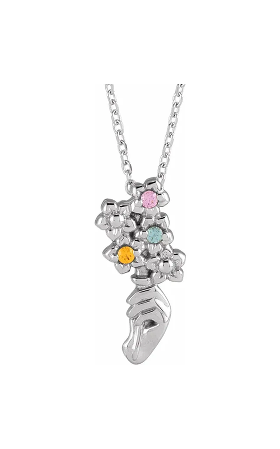 14K White Gold Pendant Necklace