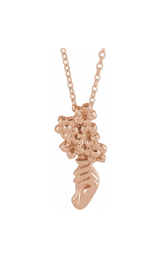 14K Rose Gold Gemstone Necklace