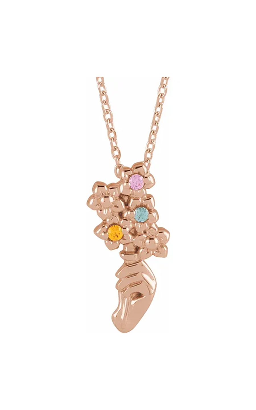 14K Rose Gold Gemstone Necklace