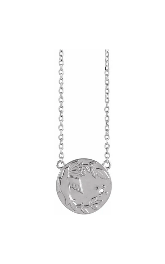 14K White Gold Gemstone Necklace