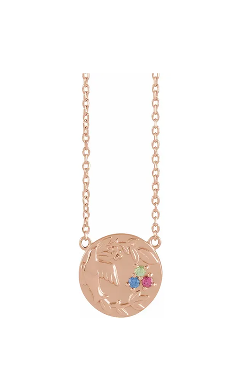 14K Rose Gold Gemstone Necklace