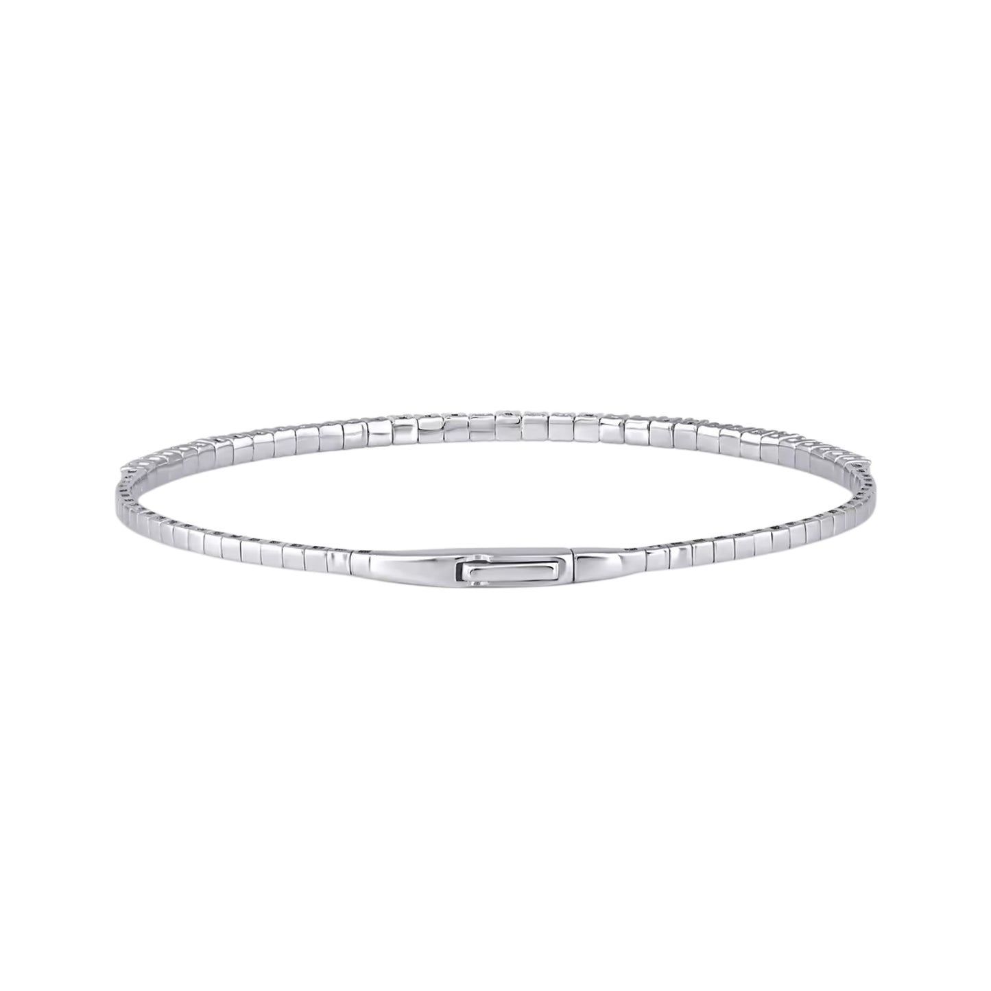 14K White Gold Diamond Flexible Bangles