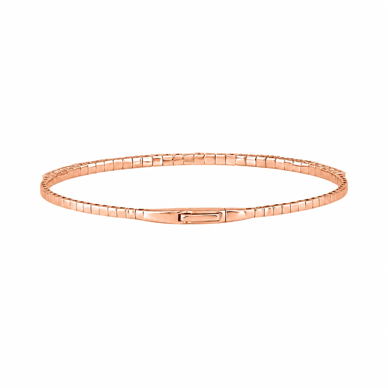 14K Rose Gold Diamond Flexible Bangles
