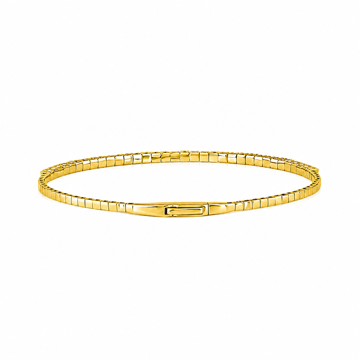 14K Yellow Gold Diamond Flexible Bangles