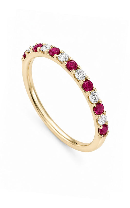 14K Yellow Gold Ruby Band