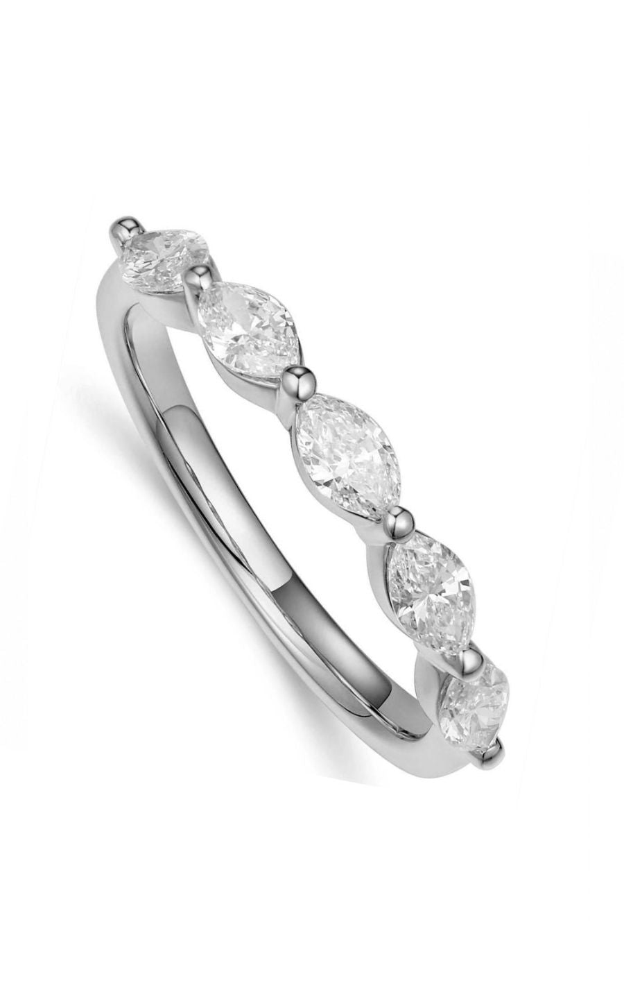 14K White Gold Marquise Diamond Band