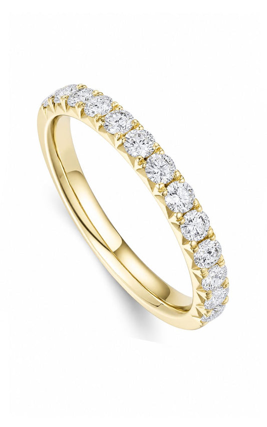 18K Yellow Gold Diamond Band, 13 Round Diamonds